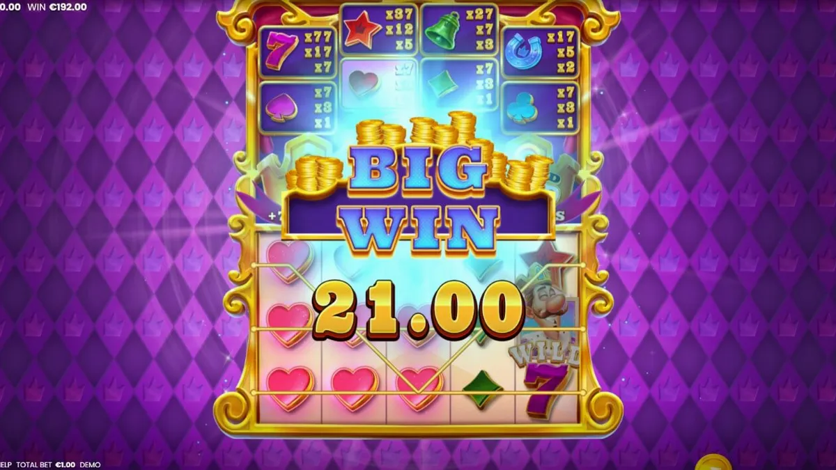 Tampilan visual slot King of 7's dengan tema kerajaan dan simbol Lucky 7