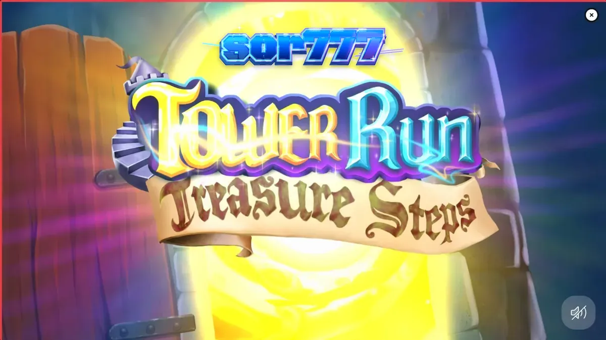 Tampilan layar permainan slot Tower Run Treasure Steps pada perangkat seluler
